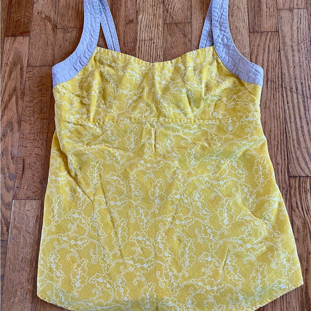 Casual Yellow and Gray Women's Top